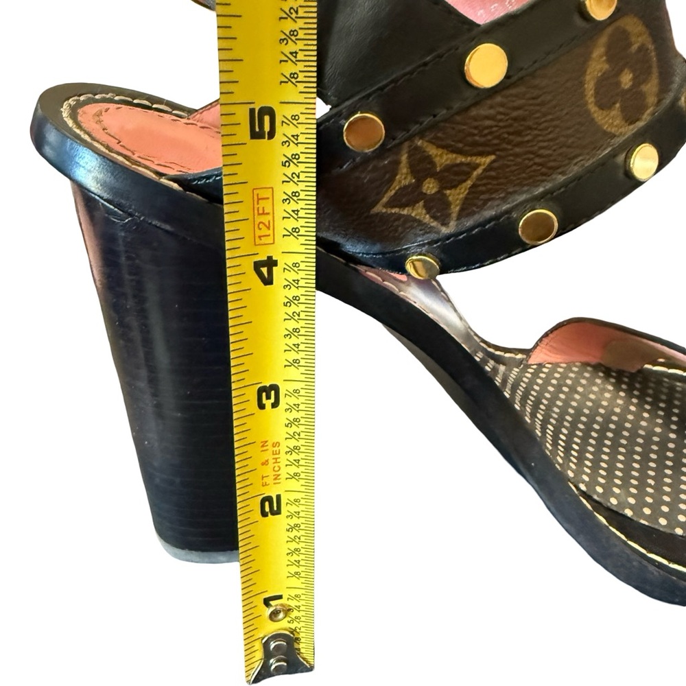 Louis Vuitton Monogram Heels with Gold Accents Size 40 - Picture 8 of 8